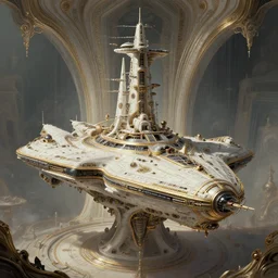retro futuristic beautiful baroque space ship, wide shot, JC park, Kezrek, Vincent Maréchal, Nicolas Bouvier, moebius, cinematic, highly detailed, photo realistic, intricate, elegant, highly detailed, centered, digital painting, artstation, concept art, smooth, sharp focus, illustration, artgerm