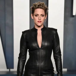 kristen stewart wearing the irma vep catsuit, photographed, portrait
