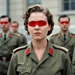 classified photograph of agent Jeanine L'allier, eyes redacted, CIA, FBI, KGB, 1956, high quality