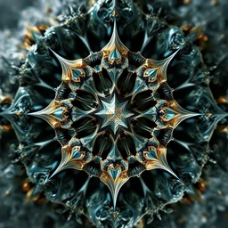 mathematical fractal crystal bismuth, detailed digital art