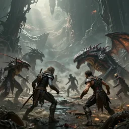 hyperdetailed photo of a battle on a unknown creepy planet 8 k extremely detailed hd hyperrealism mysterious movie studio fx beautiful fighting creatures