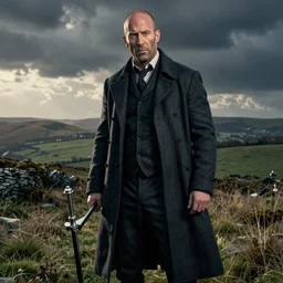 cinematic still, jason statham as sherlock holmes!!!!!!