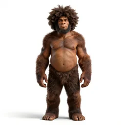 afro-haired hill giant, photorealistic portrait photography, full body, standing, isolated on a pure white background, centered, whole figure in frame, sharp focus, studio lighting