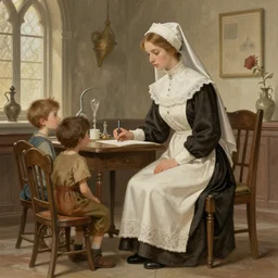 “ medieval nurse attending kids in the doctor ’ s office, fantasy, artwork, digital art, intricate, stanley artgerm lau ”