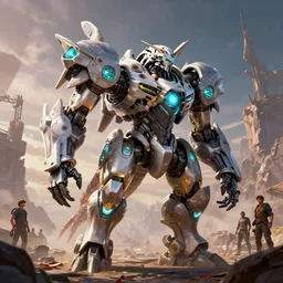 bristleback machine mecha animal beast robot of horizon forbidden west horizon zero dawn bioluminiscence global illumination ray tracing hdr fanart arstation by sung choi and eric pfeiffer and gabriel garza and casper konefal