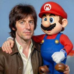 painting of a young ringo starr as mario by rene magritte, hd, 4 k, detailed, award winning