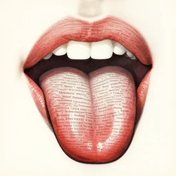 vintage magazine advertisement depicting all of the languages in the world on a tongue, by marius lewandowski, by ernst haeckel