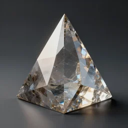 3 d render of dimensional cubic crystal pyramid, hyper realistic, cinematic, studio lighting, detailed