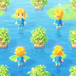 pattern of water, zelda wind waker vibes, animal crossing vibes, summer vibes, colorful