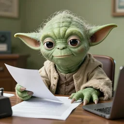 yoda doing his taxes