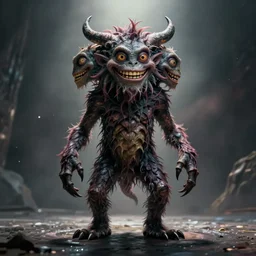 full body portrait of of a two headed monster smiley creepily, dynamic lighting, photorealistic, fantasy concept art, ambient lighting, atmospherical, stunning visuals, creative, cinematic, ultra detailed, trending on art station