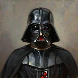 oil reinassance painting of darth vader, painted by rembrandt, charioscuro, 4 k, high quality