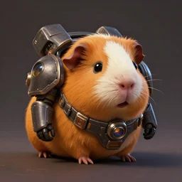 cute little anthropomorphic Guinea Pig using Power Armour from Fallout 4, ultra wide lens shot , tiny, small,  short, cute and adorable, pretty, beautiful, DnD character art portrait, matte fantasy painting, DeviantArt Artstation, by Jason Felix by Steve Argyle by Tyler Jacobson by Peter Mohrbacher, cinematic lighting