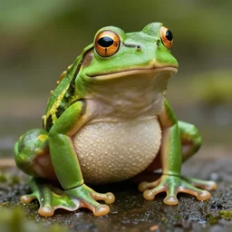 “ a frog posing in lewd positions, hyper realism ”