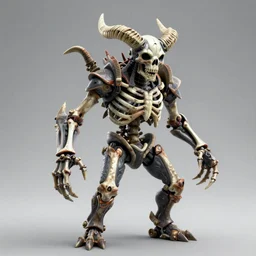 Dangerous skeleton creature with horns in fallout 76, photograph, high quality, detailed, sharp