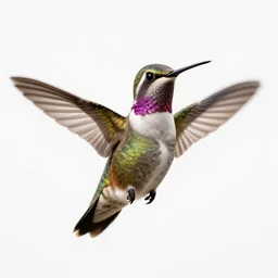 cute hummingbird, professional studio photo, full body, isolated on a pure white background, centered, entire subject in frame, sharp focus, soft studio lighting