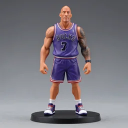 larry bird, an anime nendoroid of dwayne the rock johnson, figurine, detailed product photo