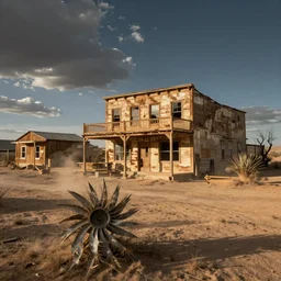 deserted texas town, hot, dusty, tumbleweed, robert hubert