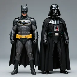 batman and darth vader stand side by side, highly detailed, film gran