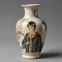 vase work, ancient vase art of harry potter in art style of chinese art, fragmented clay firing chinese vase with an harry potter in the style of ancient chinese art, ancient chinese art!!!!! chinese art