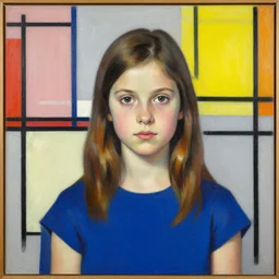 A decent young girl portrait by Piet Mondrian.