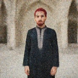 red hair man dressed as a muslim