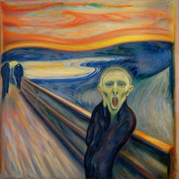 A painting of a mentally insane man trying to convince himself to love everyone by Edvard Munch