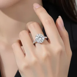 wife wearing a ring with stunning 4 8 7 carat diamond that shimmers