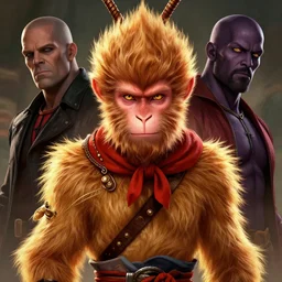 portrait of sun wukong the monkey king from chinese mythology as dr manhattan from watchmen by mark bagley, ilvya kuvshinov, rossdraws, matte painting, epic, masterpiece, pixar, maya, engine, highly detailed illustration, artstation