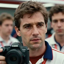 closeup portrait of a technician at the formula 1 starting grid, by Steve McCurry and David Lazar, natural light, detailed face, CANON Eos C300, ƒ1.8, 35mm, 8K, medium-format print