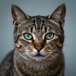 photograph of a mysterious and unsettling cat that knows too many secrets, human eyes