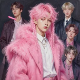 very detailed painting of jin from bts as pink wizard, featured in artstation, concept art by greg rutkowski, wlop, dan mumford, christophe vacher