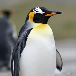 a penguin with long fur