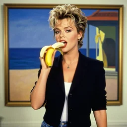 young debbie harry 8 0 s singer with banana, edward hopper painting
