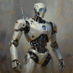 oil painting of alexander blok became a robot, trending on artstation, unreal engine, fantasy art