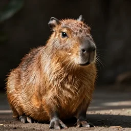 an anthropomorphic character with the features of a capybara