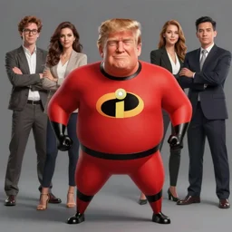 trump as mr. incredible from the incredibles, hyper realistic, highly detailed, digital painting, trending on artstation, concept art, sharp focus, illustration, art by artgerm and greg rutkowski and fuji choko and viktoria gavrilenko and hoang lap