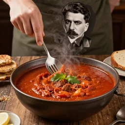 Beautiful Food photography of Stalin making Gulash