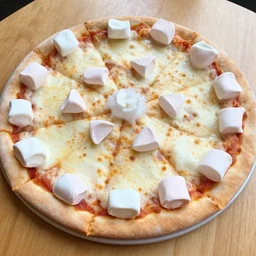 a pizza made of cotton candy