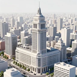 a 3D render of buildings of Buenos Aires, highly detailed, in a video game style, 4K image