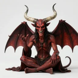 ibliss satan with long horn and big smile