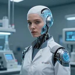 a laboratory operator with cybernetic enhancements, scifi character portrait by greg rutkowski