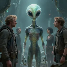 first contact between humans and aliens by paul gustave fischer, kent monkman, chiharu shiota, joseph ducreux, artstation, volumetric light, high detail, perfect, concept art, 8 k, realistic