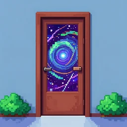 a door to a universe of unbounded potential, pixelart!!!!!!!!!!!!!!!!