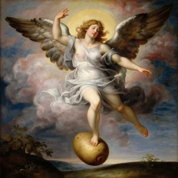 a potato ascending into the heavens, renaissance painting, beautiful colors and depth, angelic, beautiful painting