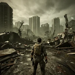 vancouver in ruins post - nuclear war in fallout 4, in game screenshot