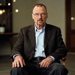 walter white sitting on chair photo by annie leibovitz 8 0 mm lens bokeh
