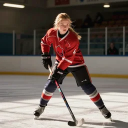 Katniss Everdeen as a P.E. teacher, teaching hockey
