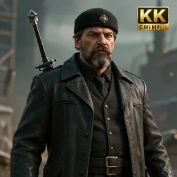 Cinematic shot of Joseph Stalin Doomslayer, hd 4k, AAA game, octane render