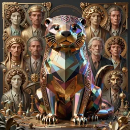 highly detailed surreal vfx portrait of a metallic chromatic geometric tribal otter, behance, stephen bliss, unreal engine, greg rutkowski, loish, rhads, beeple, makoto shinkai and lois van baarle, ilya kuvshinov, rossdraws, tom bagshaw, alphonse mucha, global illumination, detailed and intricate environment